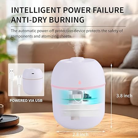 Mini USB Humidifier Quiet Night Light 2 Modes